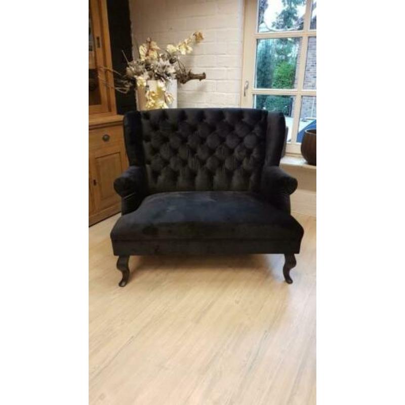 *ACTIE* Mooie Gecapitonneerde Fauteuil Loveseat Grand Duc(9)