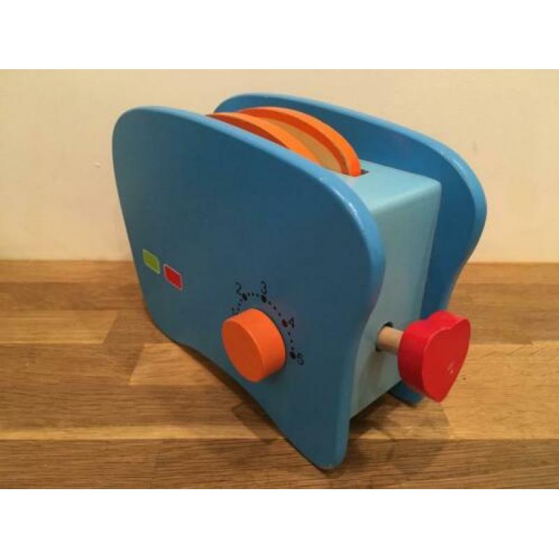 Houten ontbijtset met broodrooster / toaster & toebehoren