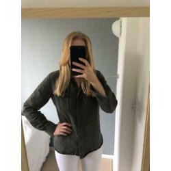 Zara blouse overhemd legergroen M