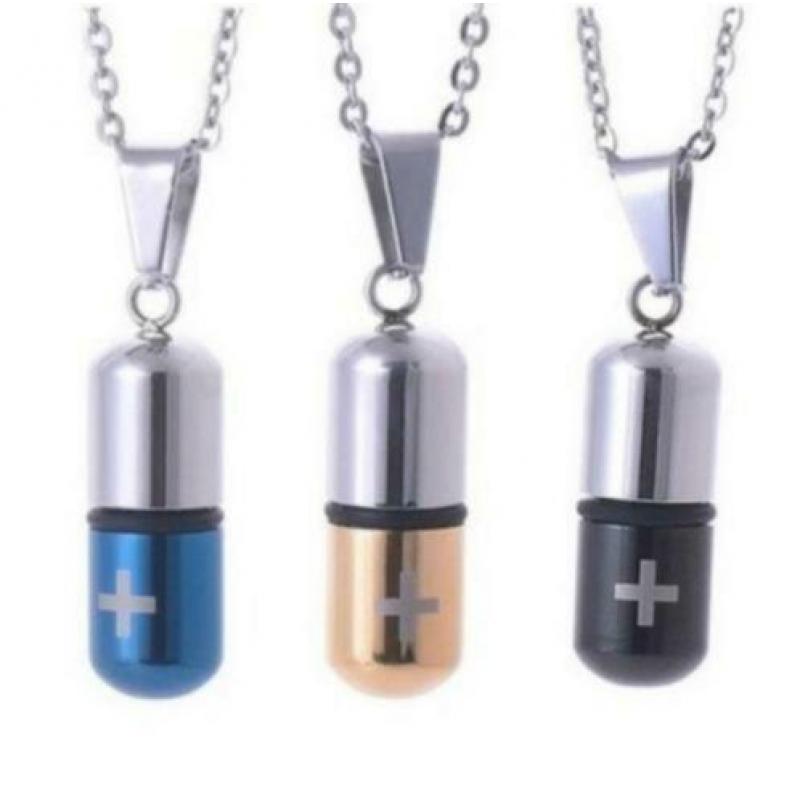 As hanger, As urn, As sieraad capsule met kruis in 3 kleuren