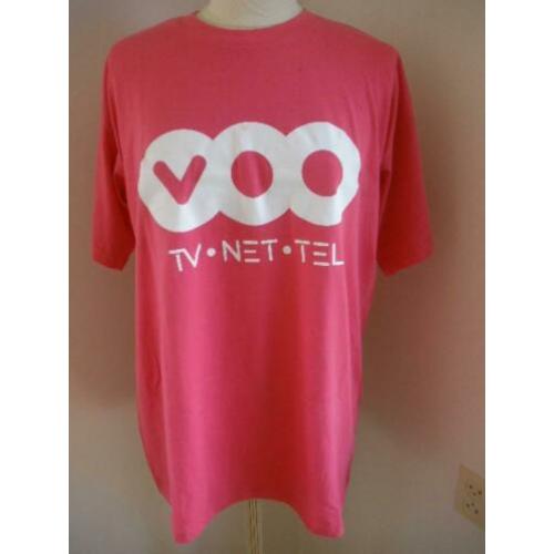 B&C t- shirt roze TV NET TEL maat XL - nieuw -