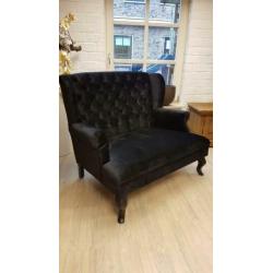 *ACTIE* Mooie Gecapitonneerde Fauteuil Loveseat Grand Duc(9)