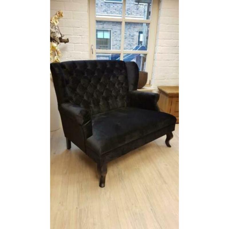*ACTIE* Mooie Gecapitonneerde Fauteuil Loveseat Grand Duc(9)