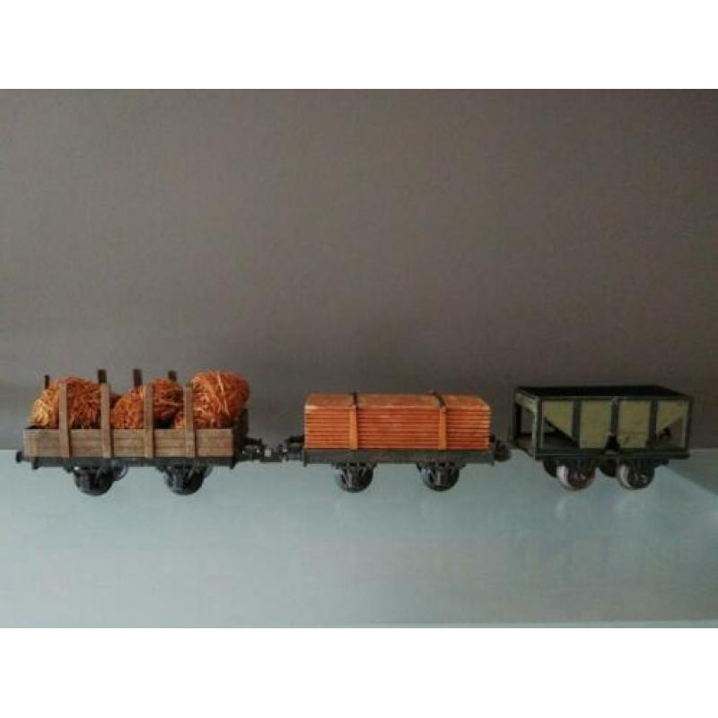 Leuke set van 3 bing wagons spoor 0/o 1930