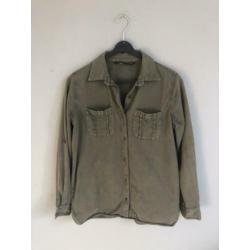 Zara blouse overhemd legergroen M
