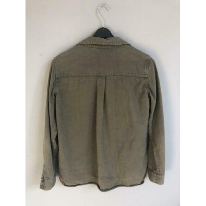 Zara blouse overhemd legergroen M