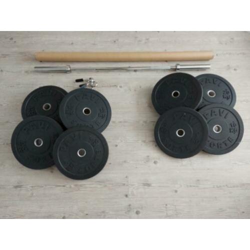 Olympische Halterstang 180cm Bumper Plates Gewichten 115Kg