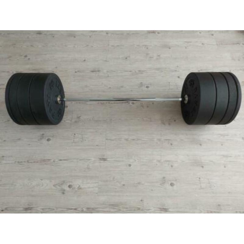 Olympische Halterstang 180cm Bumper Plates Gewichten 115Kg