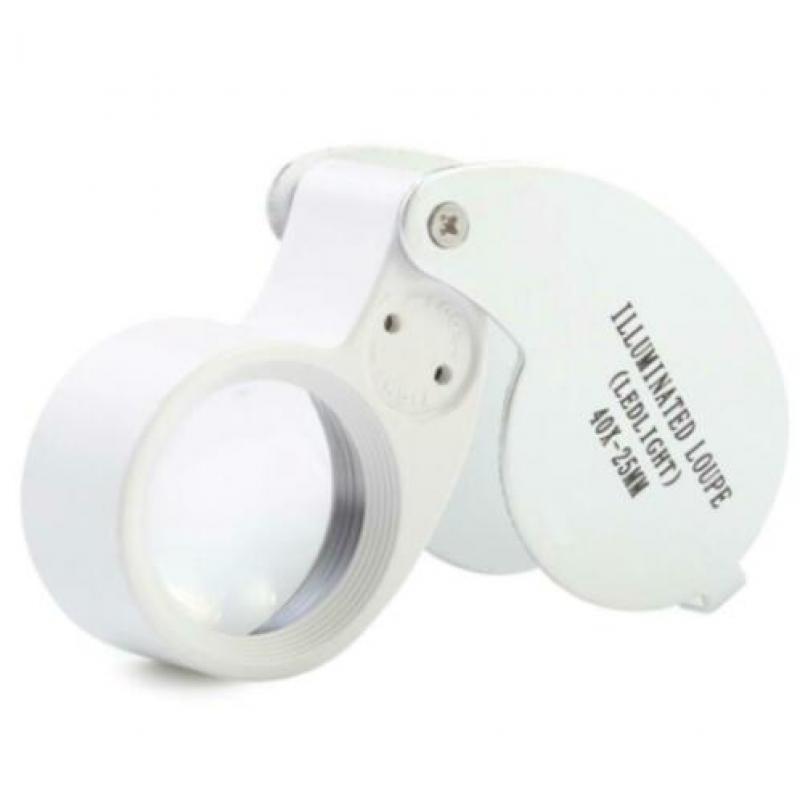 Mini vergrootglas 40x met led licht