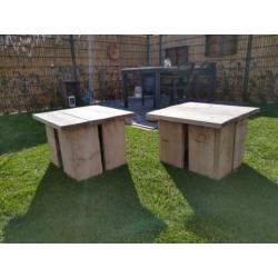 Steigerhouten bijzettafel 60x60x40, als nieuw