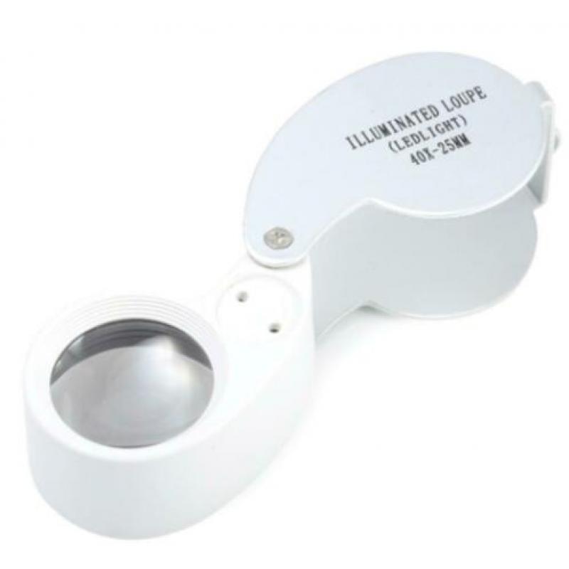 Mini vergrootglas 40x met led licht