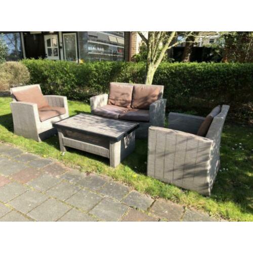 Loungeset tuinset bank stoelen tafel tuin