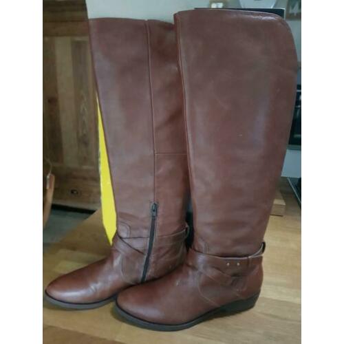 Bruine hoge leren laarzen mt 39