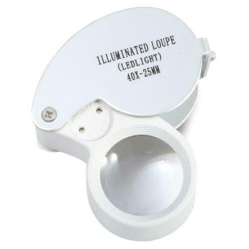 Mini vergrootglas 40x met led licht
