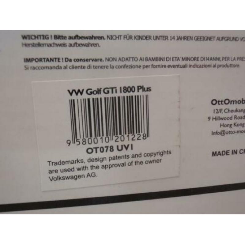 1/18 Volkswagen Golf I GTI 1800 Plus