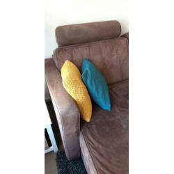 Longchair bankstel en fauteuil van Montel uitstraling suede