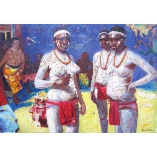 =Wolfgang Erlemann 1922-1996=beschilderde halfnaakte vrouwen