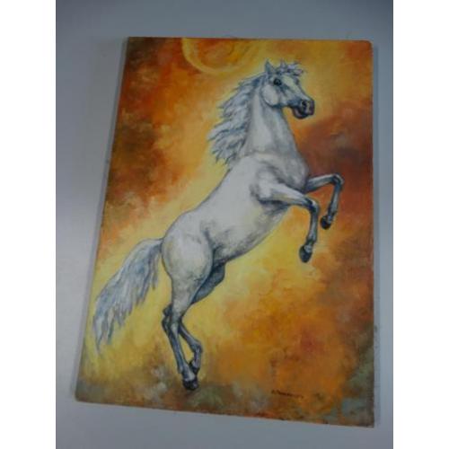 Schilderij wit paard