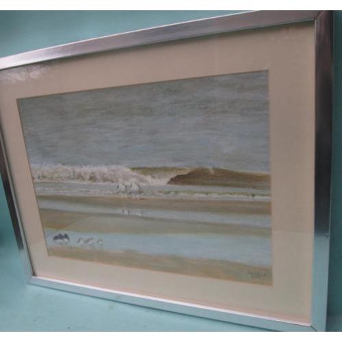 Prachtige Pastel Zee met Vogels - Christa Hoek 43 x 52,5