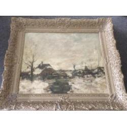 Louis W van Soest mooi schilderij wintergezicht