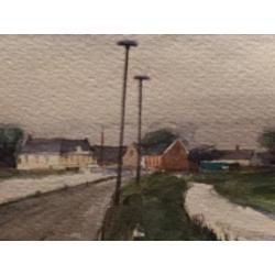 Aquarel Polderweg te Kethel uit 1976