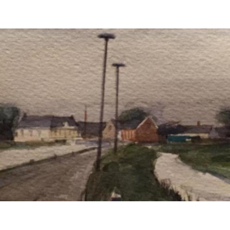 Aquarel Polderweg te Kethel uit 1976