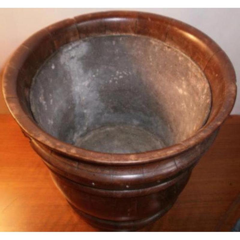 Biedermeier mahonie bloempot/bak gekuipt model,