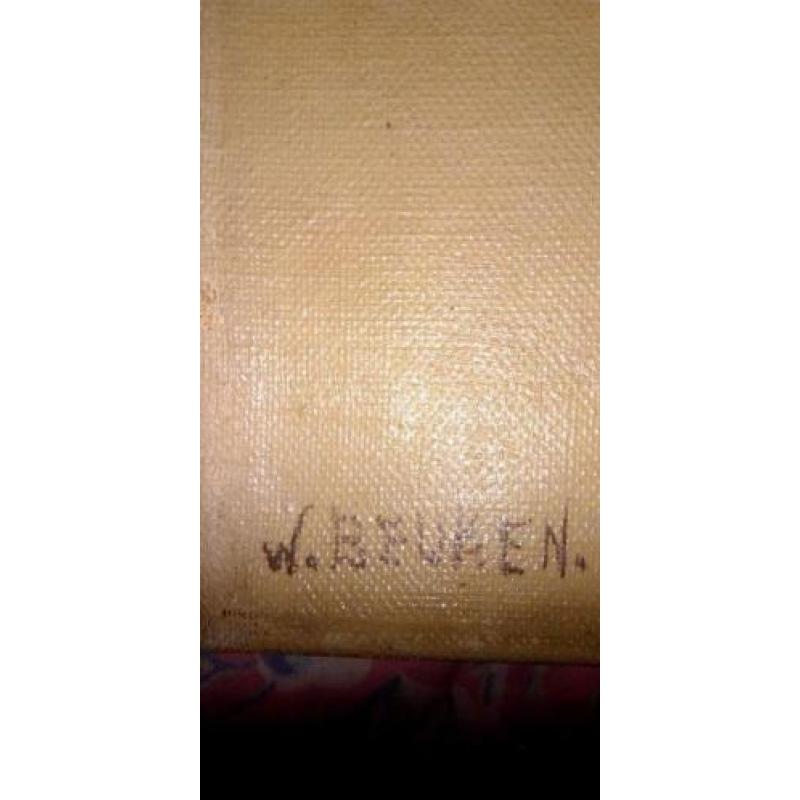 Olieverfschilderij Winterlandschap Linnen doek gesigneerd!