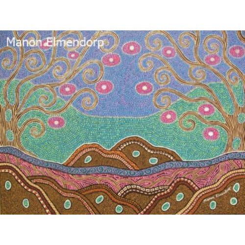 Handgeshilderd Schilderij Abstract Landschap 60 x 80 cm