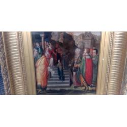 Antiek olieverf schilderij van omstreeks 1600 op hout.