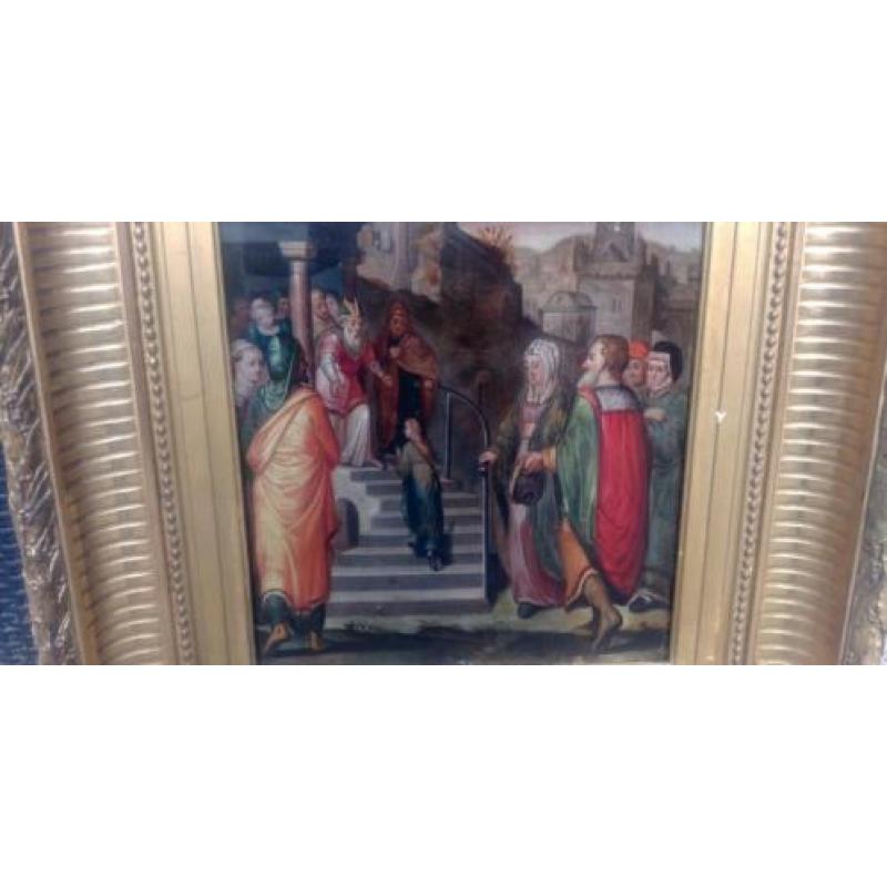 Antiek olieverf schilderij van omstreeks 1600 op hout.