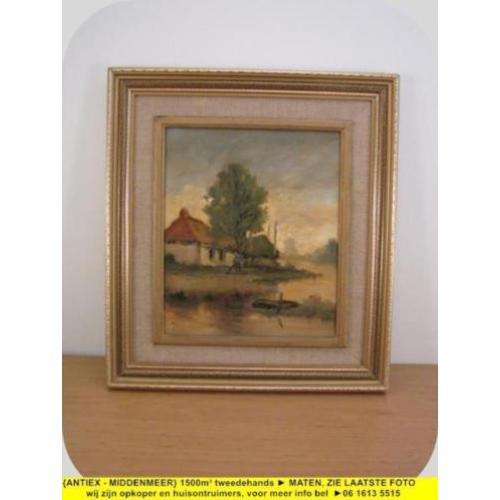 8964 - #schilderij #doek #boerderij J. #Zeldenrust - € 95