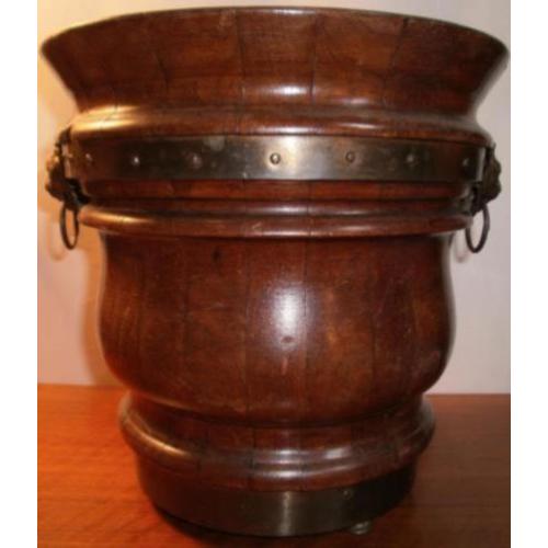 Biedermeier mahonie bloempot/bak gekuipt model,