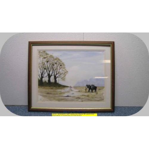9691 - aquarel paarden - William James - € 35