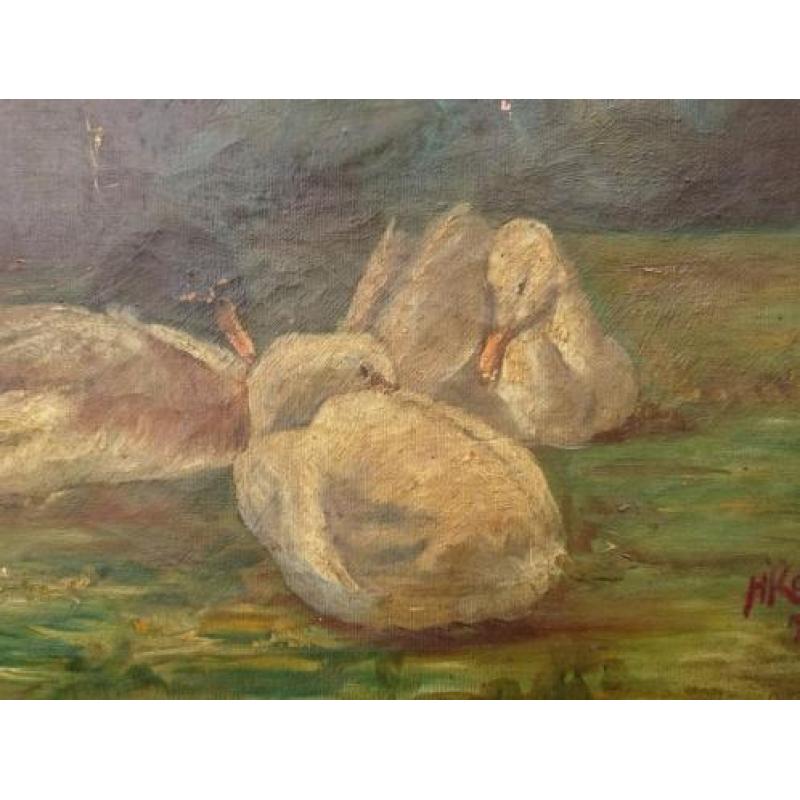 H.Koesen, Slapende Eenden, 1927, olieverf op doek