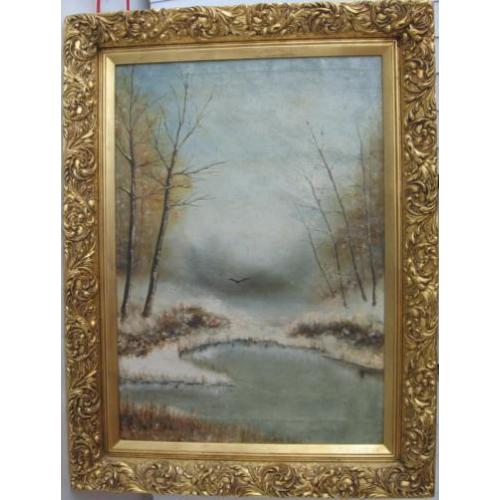 Louis Apol-achtig wintertafereel in bos of park