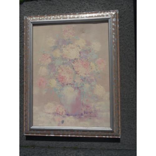 schilderij stilleven bloemen pastelkleuren