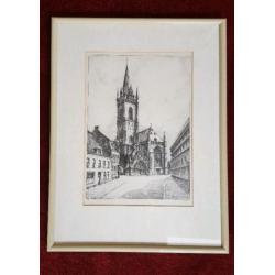 Schilderij potloodtekening Horst - Martinuskerk Venlo