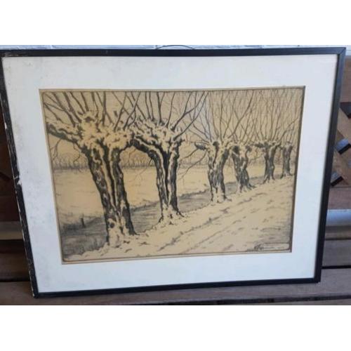 Prachtige org. tekening Zandersloot Alkmaar Rein Bankert