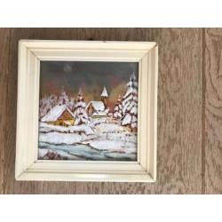 Winterlandschap in oud lijstje