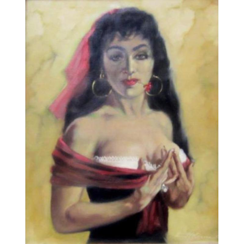 =1950/60=== RETRO====vrouwenportret==GESIGNEERD===