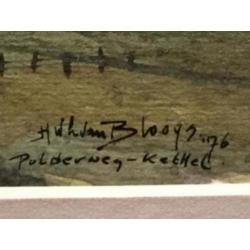 Aquarel Polderweg te Kethel uit 1976