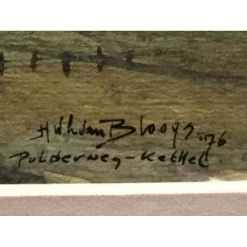 Aquarel Polderweg te Kethel uit 1976