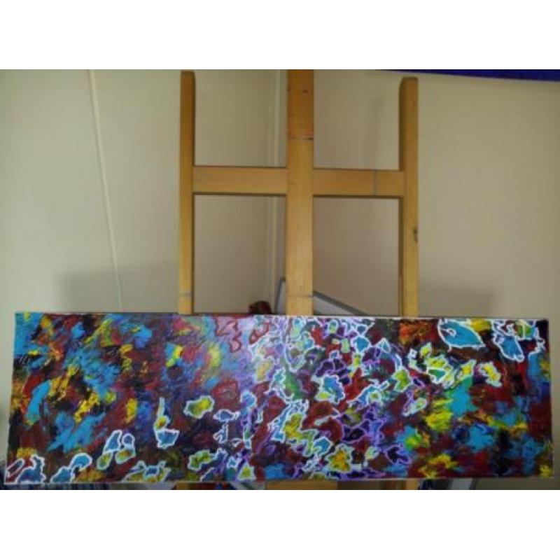 Mooi abstract doek 30 x 100