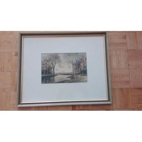 Aquarel in lijst, 44 x 54,5 cm J. Duran, 1926.