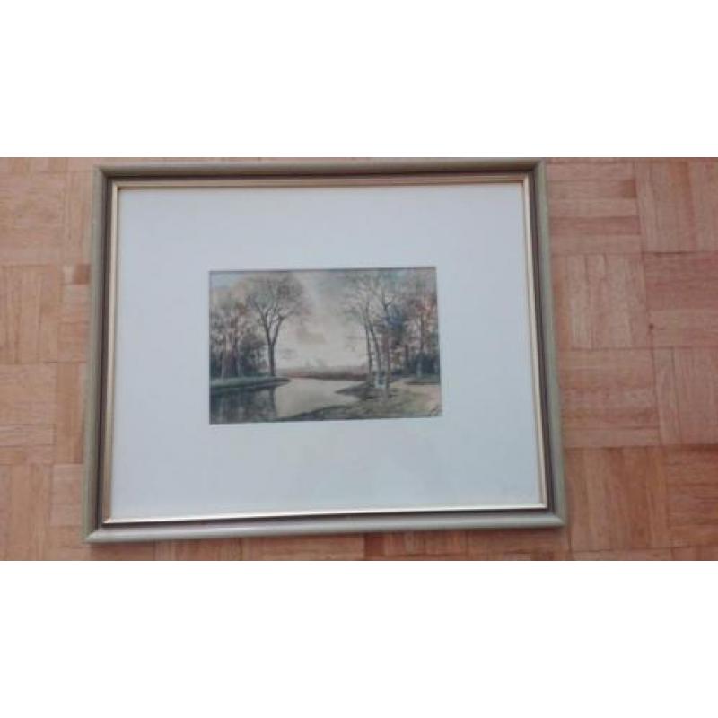 Aquarel in lijst, 44 x 54,5 cm J. Duran, 1926.
