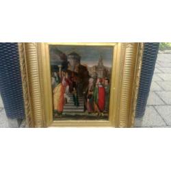 Antiek olieverf schilderij van omstreeks 1600 op hout.