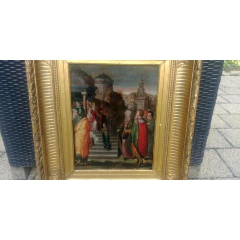 Antiek olieverf schilderij van omstreeks 1600 op hout.