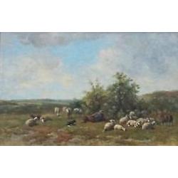 ===Simon van den Berg 1812-1891==schapenherder met kudde=