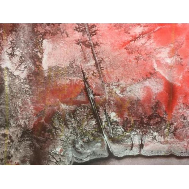 Abstract Landschap verf op papier